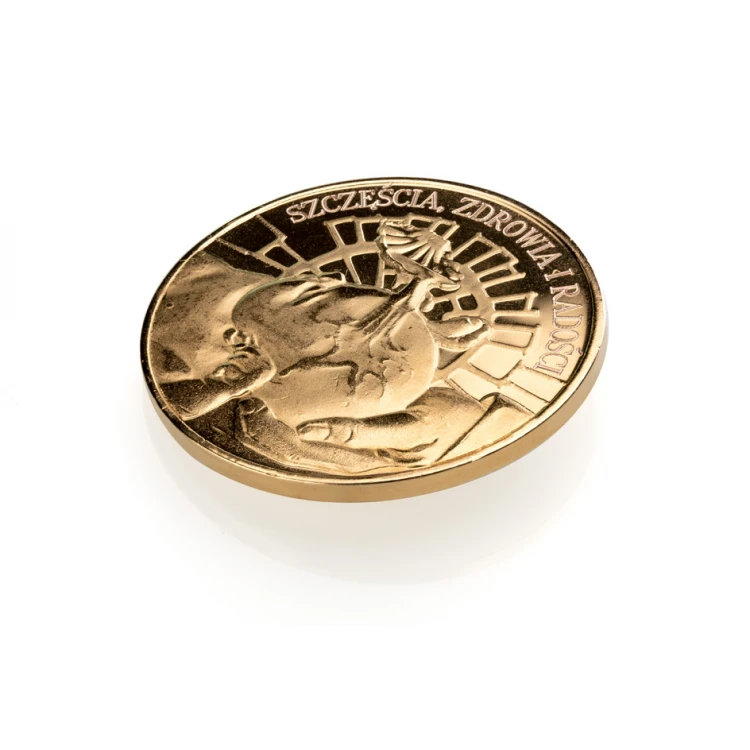 Gold-plated Coin - Health, Happiness and Joy - Holy Baptism Souvenir - MON017