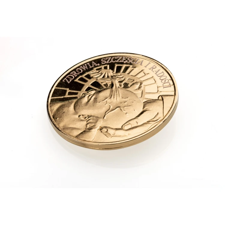 Gold-plated Coin - Health, Happiness and Joy - Holy Baptism Souvenir - MON017