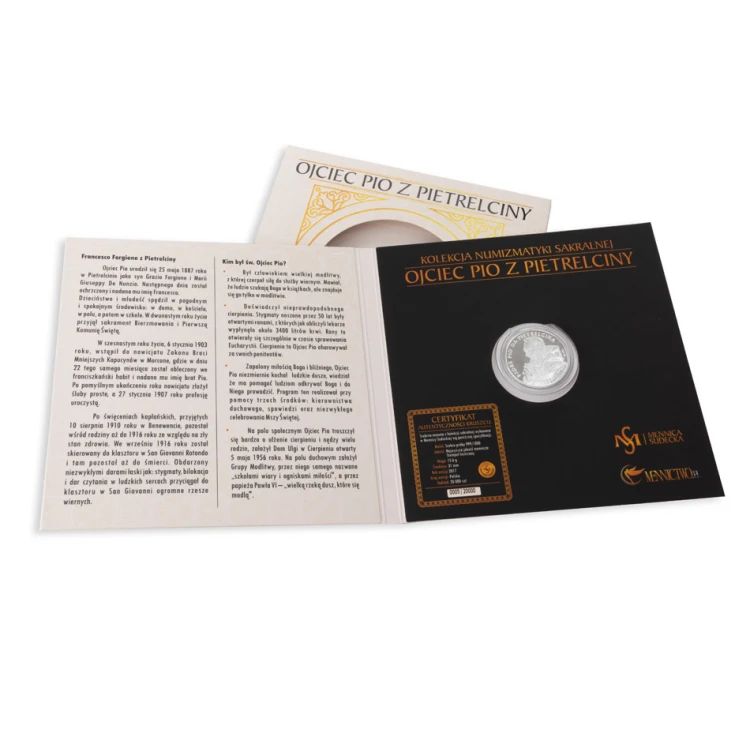Silver Coin - Padre Pio of Pietrelcina - MON030