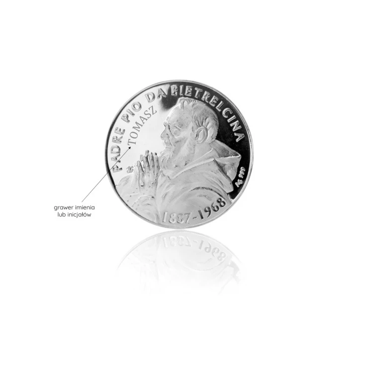 Silver Coin - Padre Pio of Pietrelcina - MON030