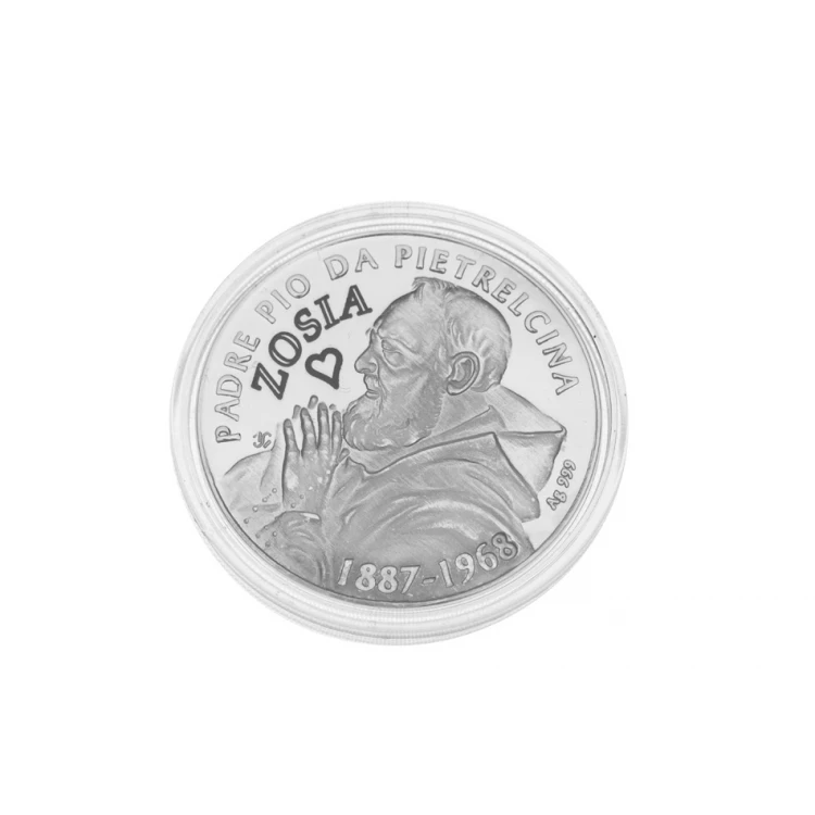 Silver Coin - Padre Pio of Pietrelcina - MON030