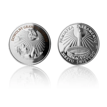 Dedicated Coin - Silver Plated - Holy Baptism Souvenir - MON006