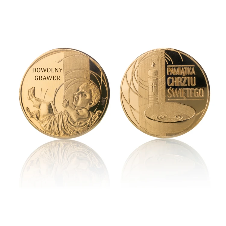 Dedicated Coin - Gold Plated - Holy Baptism Souvenir - MON009