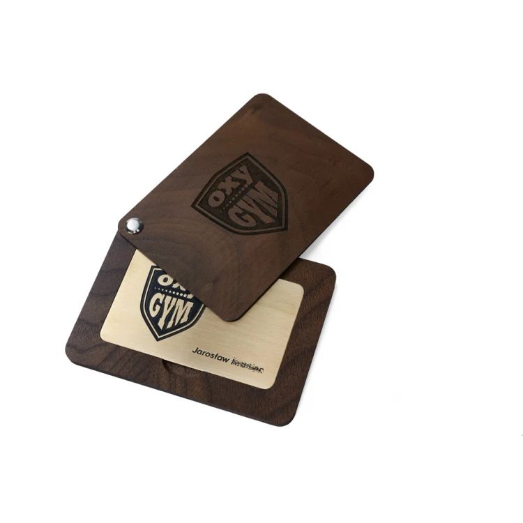 Exclusive Regular Customer Card in Wooden Case - Engraved Brass - M014