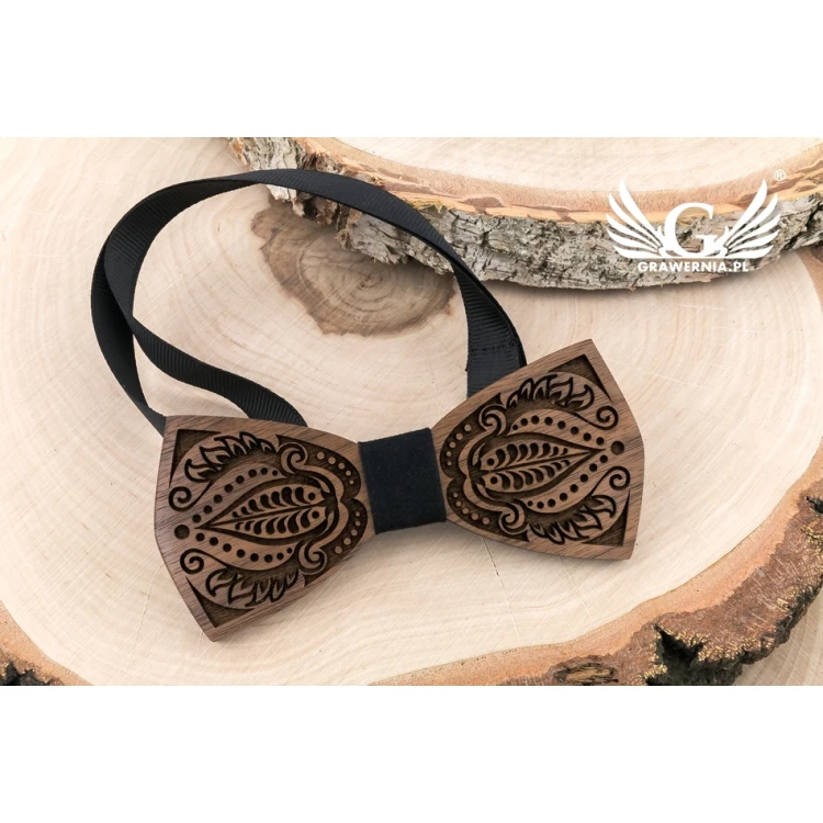 Wooden Bow Tie - Nature 2 - Walnut Wood - MDR061