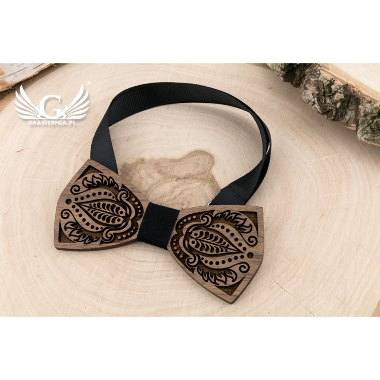 Wooden Bow Tie - Nature 2 - Walnut Wood - MDR061