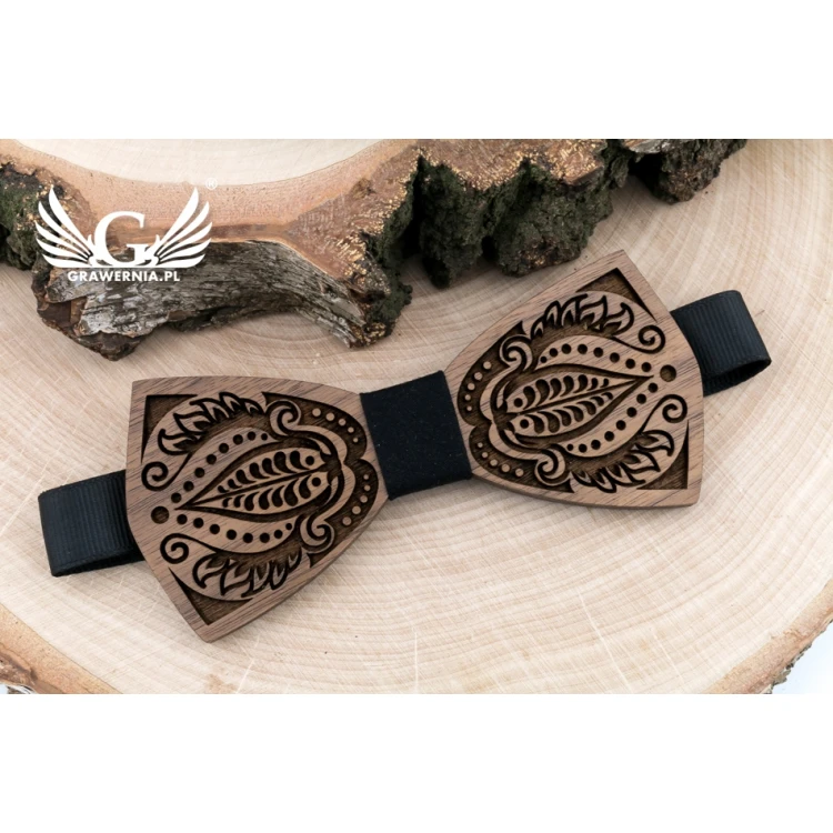 Wooden Bow Tie - Nature 2 - Walnut Wood - MDR061