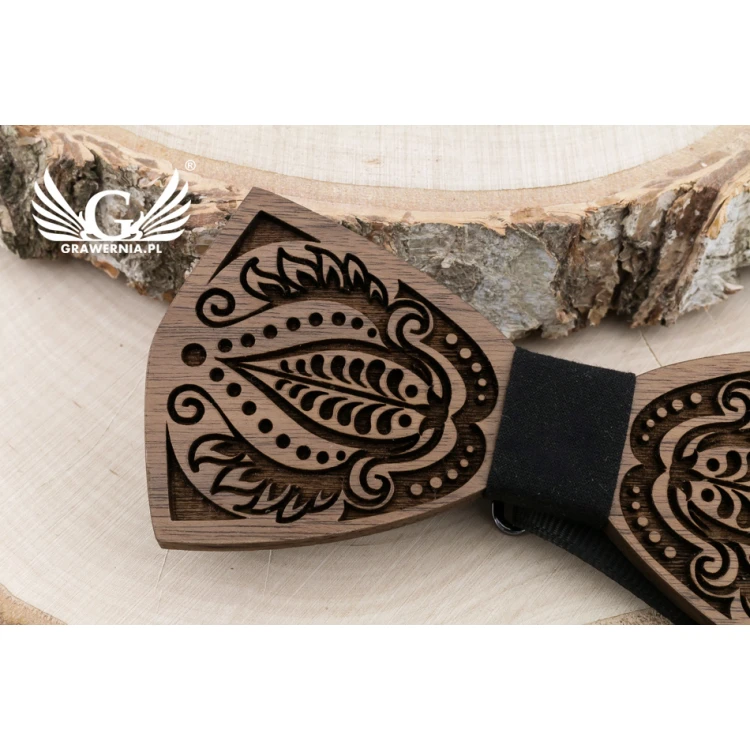 Wooden Bow Tie - Nature 2 - Walnut Wood - MDR061