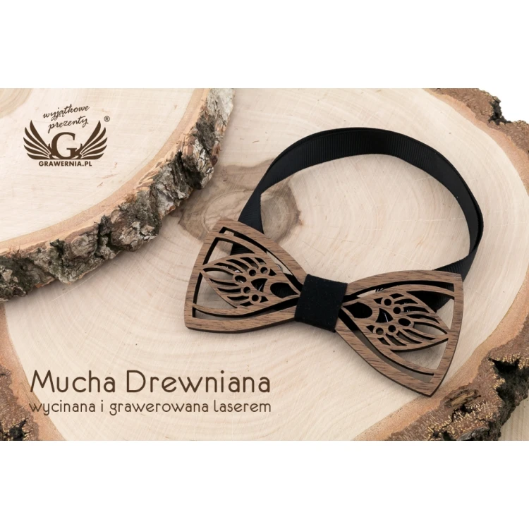 Wooden Bow Tie - Art - Walnut Wood - MDR050