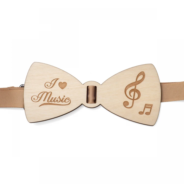 Wooden Bow Tie for Musician - Laser Cut and Engraved - MDR042