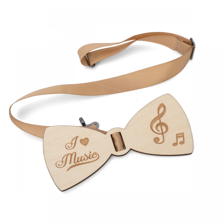 Wooden Bow Tie for Musician - Laser Cut and Engraved - MDR042
