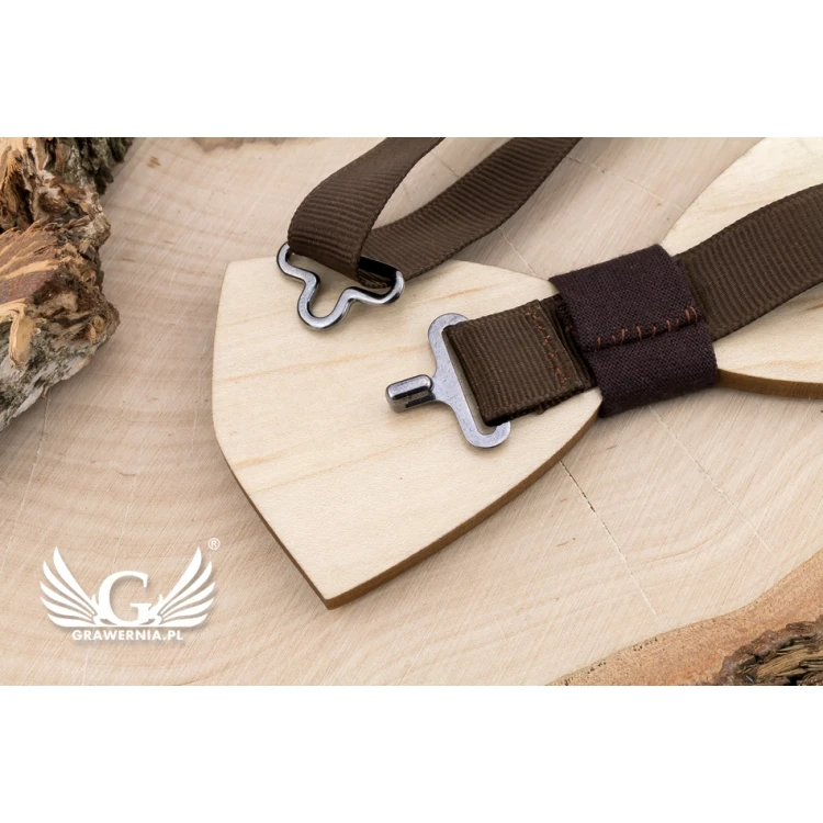 Wooden Bow Tie - Flower - Maple Wood - MDR057
