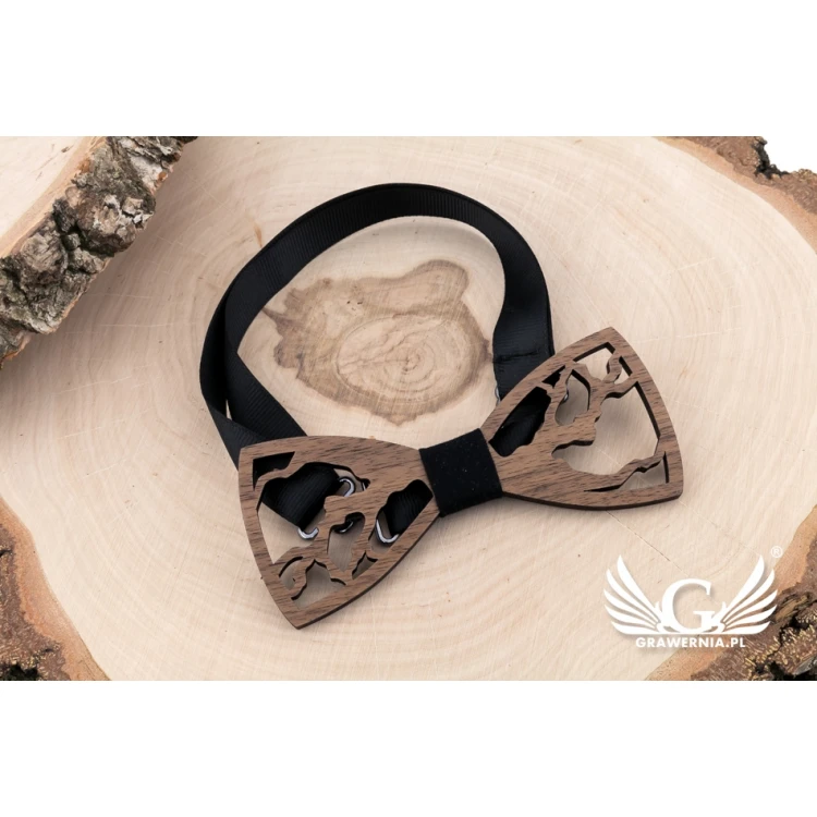 Wooden Bow Tie - Forest - Walnut Wood - MDR051