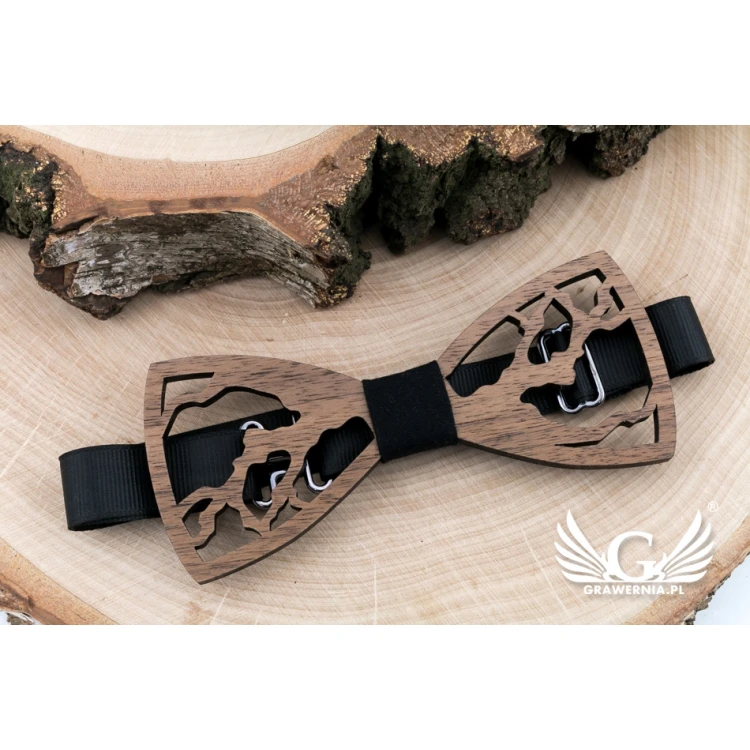 Wooden Bow Tie - Forest - Walnut Wood - MDR051