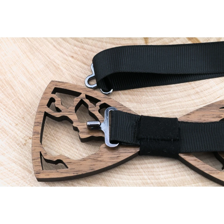 Wooden Bow Tie - Forest - Walnut Wood - MDR051