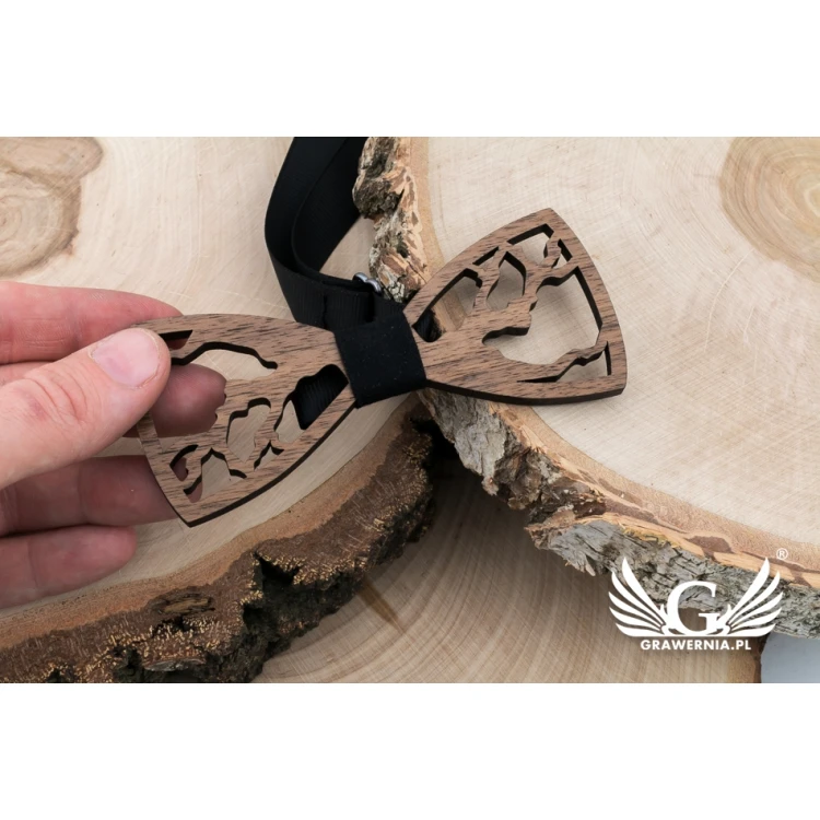 Wooden Bow Tie - Forest - Walnut Wood - MDR051