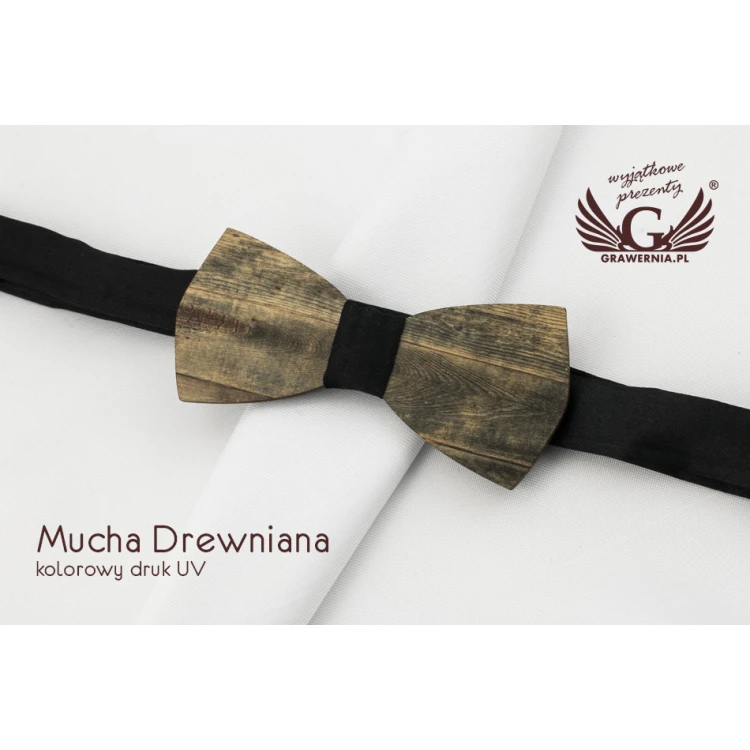Wooden Bow Tie - Colorful UV Print - MDR019 (Small)
