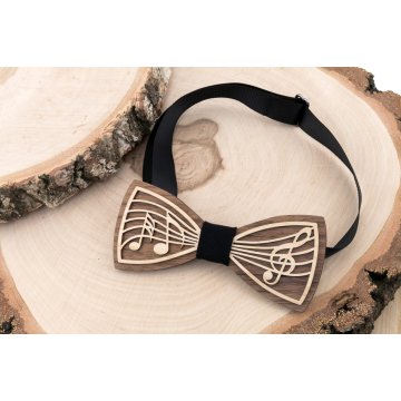 Wooden Bow Tie - Music - Maple and Walnut Wood - MDR053