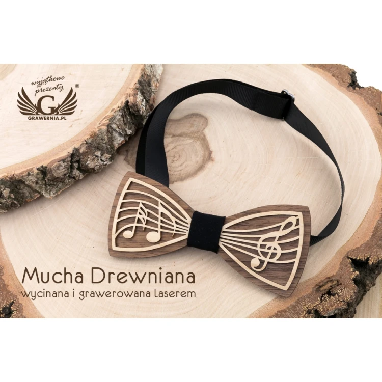Wooden Bow Tie - Music - Maple and Walnut Wood - MDR053