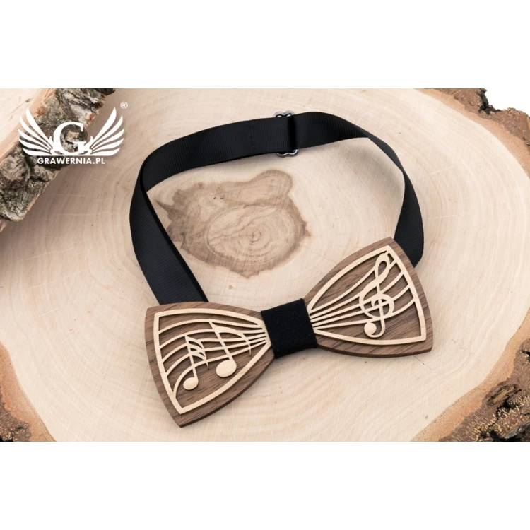 Wooden Bow Tie - Music - Maple and Walnut Wood - MDR053