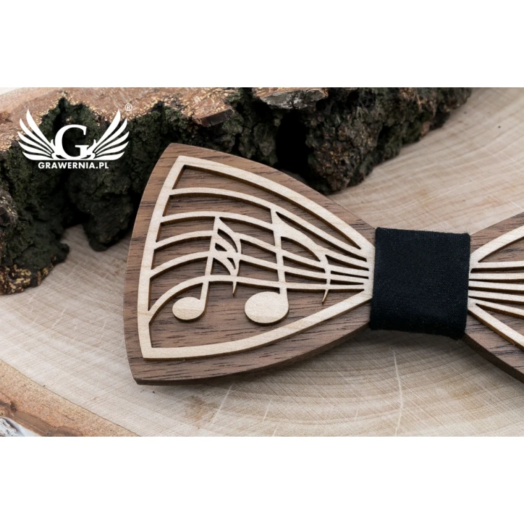 Wooden Bow Tie - Music - Maple and Walnut Wood - MDR053