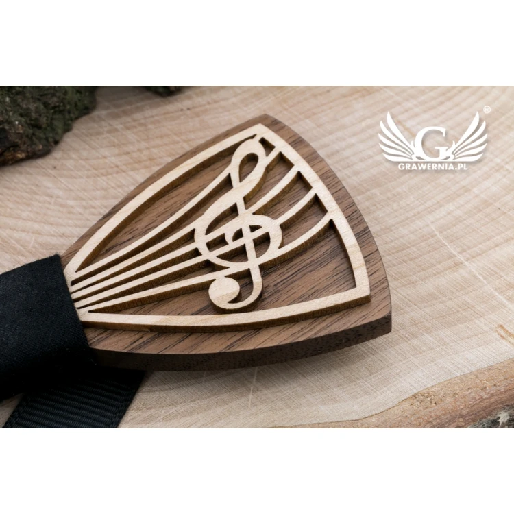 Wooden Bow Tie - Music - Maple and Walnut Wood - MDR053