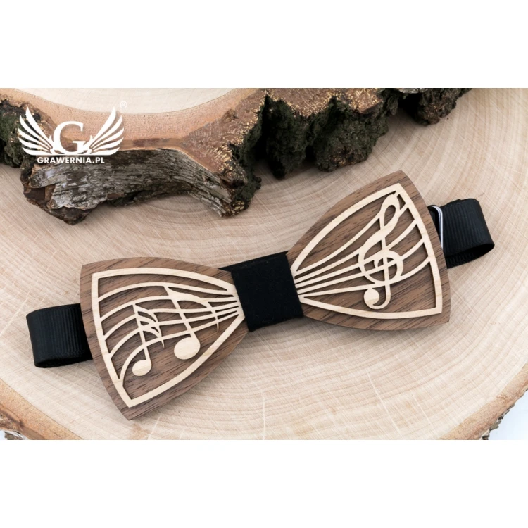 Wooden Bow Tie - Music - Maple and Walnut Wood - MDR053