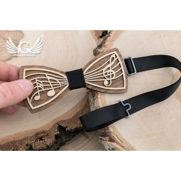 Wooden Bow Tie - Music - Maple and Walnut Wood - MDR053