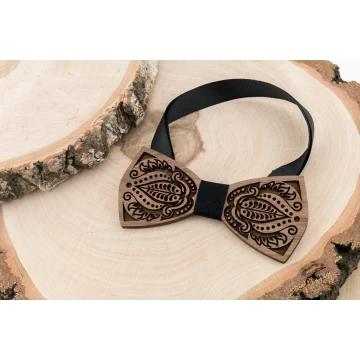 Wooden Bow Tie - Nature 2 - Walnut Wood - MDR061