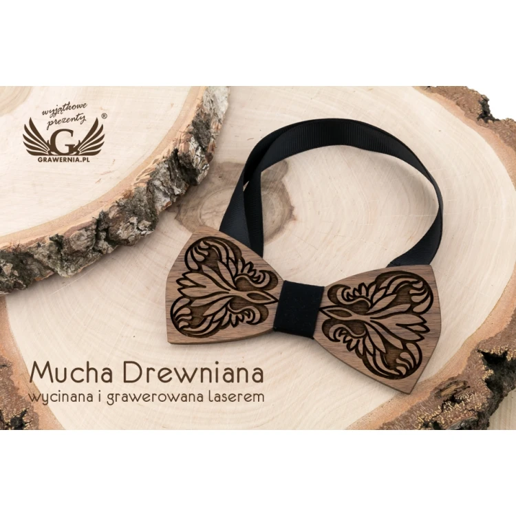 Wooden Bow Tie - Nature 3 - Walnut Wood - MDR049