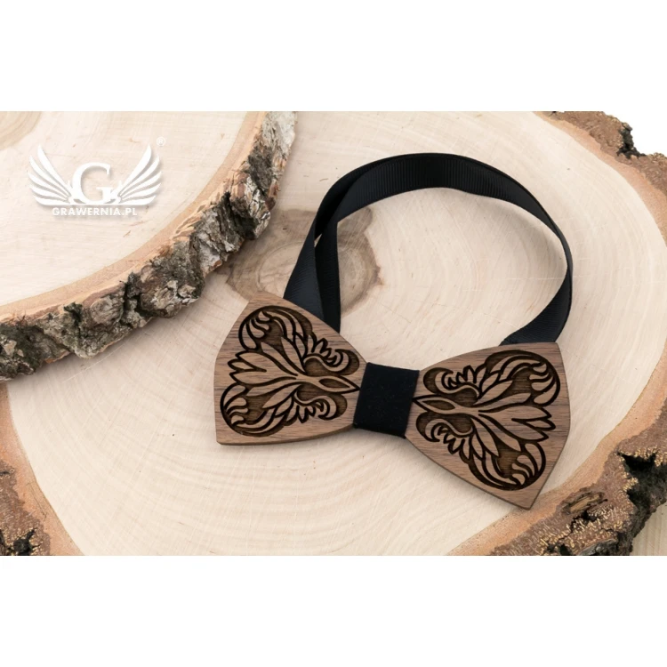 Wooden Bow Tie - Nature 3 - Walnut Wood - MDR049