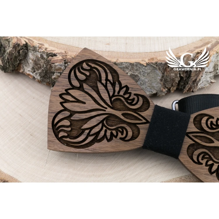 Wooden Bow Tie - Nature 3 - Walnut Wood - MDR049