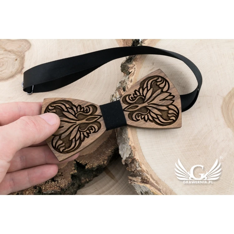 Wooden Bow Tie - Nature 3 - Walnut Wood - MDR049