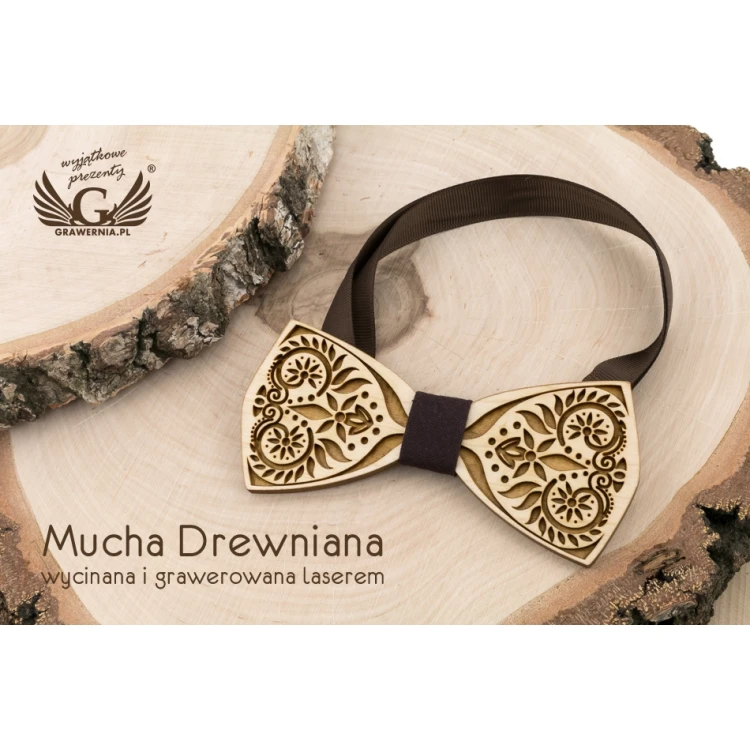Wooden Bow Tie - Nature 4 - Maple Wood - MDR056