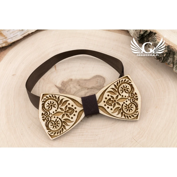 Wooden Bow Tie - Nature 4 - Maple Wood - MDR056