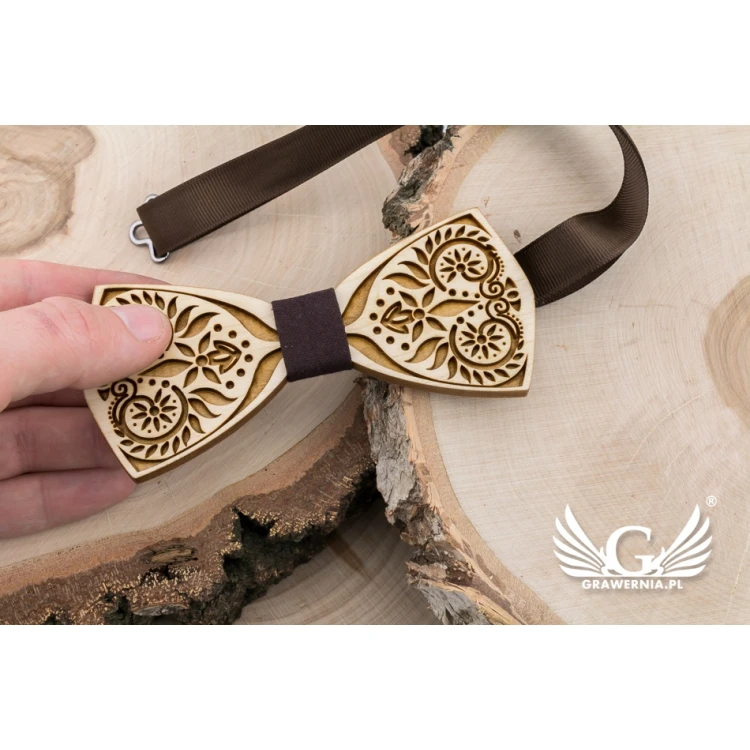 Wooden Bow Tie - Nature 4 - Maple Wood - MDR056