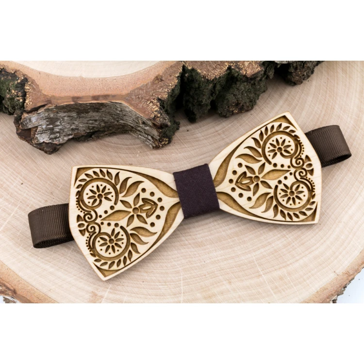 Wooden Bow Tie - Nature 4 - Maple Wood - MDR056