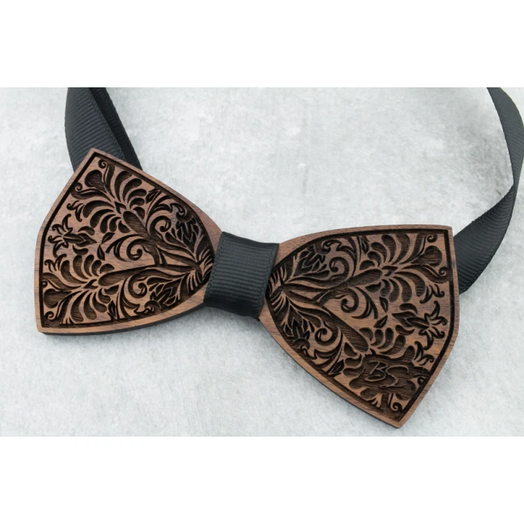 Wooden Bow Tie - Nature - Walnut Wood - MDR047