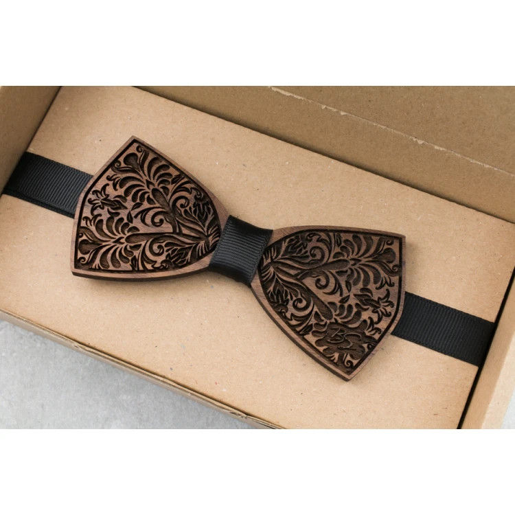 Wooden Bow Tie - Nature - Walnut Wood - MDR047