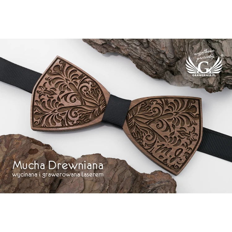 Wooden Bow Tie - Nature - Walnut Wood - MDR047