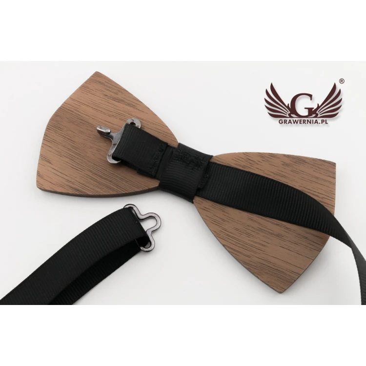 Wooden Bow Tie - Stone - Walnut Wood - MDR046