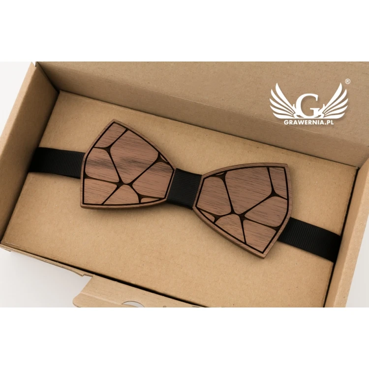 Wooden Bow Tie - Stone - Walnut Wood - MDR046