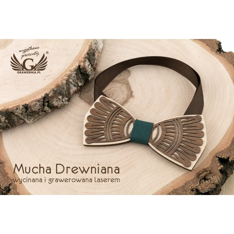 Wooden Bow Tie - West - Maple and Walnut Wood - MDR054