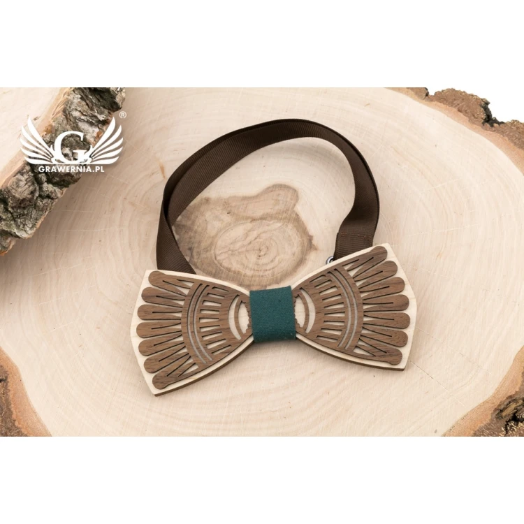 Wooden Bow Tie - West - Maple and Walnut Wood - MDR054