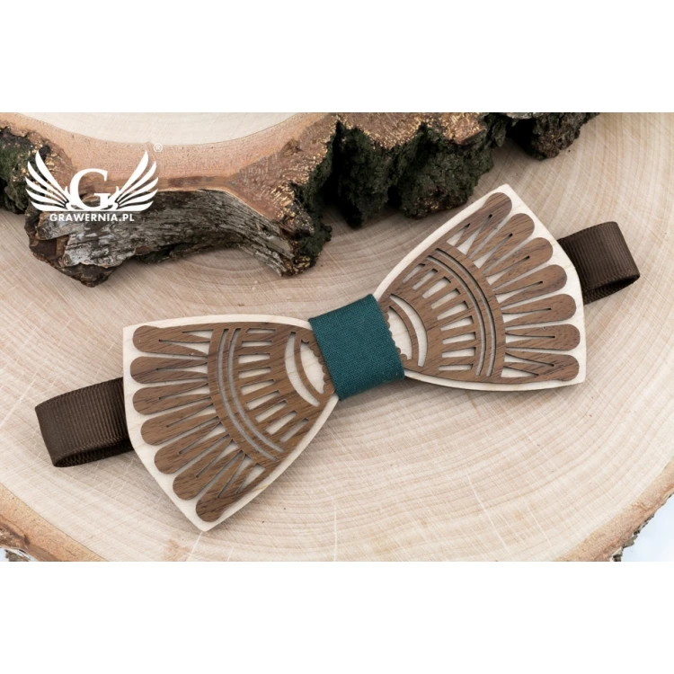 Wooden Bow Tie - West - Maple and Walnut Wood - MDR054