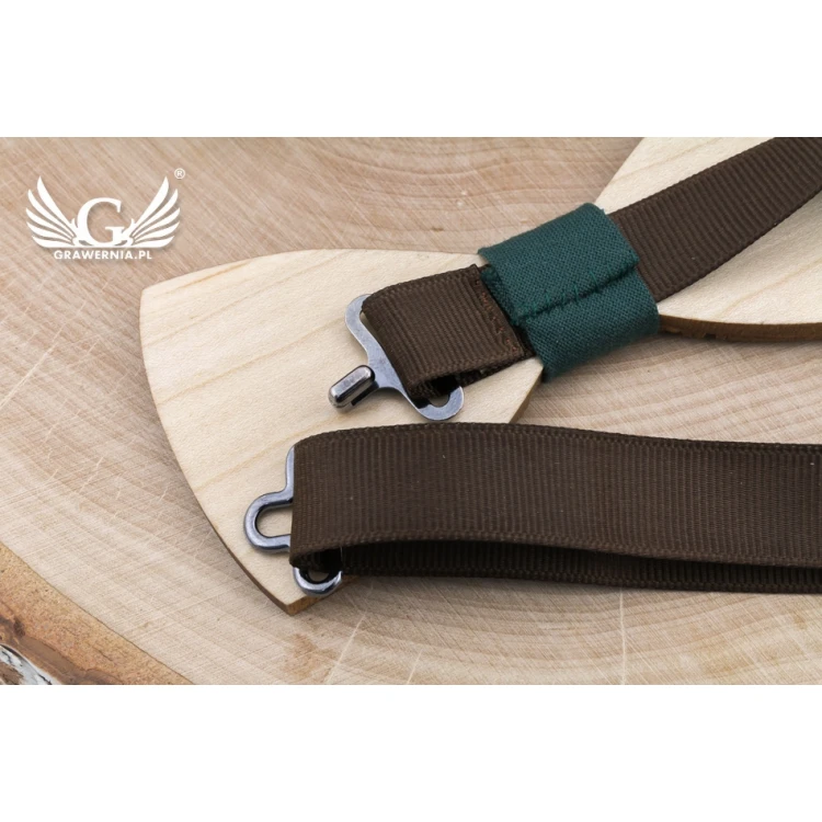Wooden Bow Tie - West - Maple and Walnut Wood - MDR054