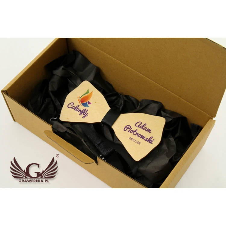 Wooden Bow Tie Identifier - UV Color Print - MDR001
