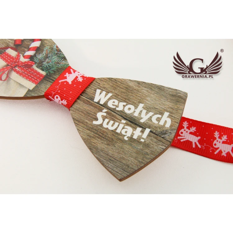 Wooden Bow Tie with Any Graphic - Colorful UV Print - MDR005