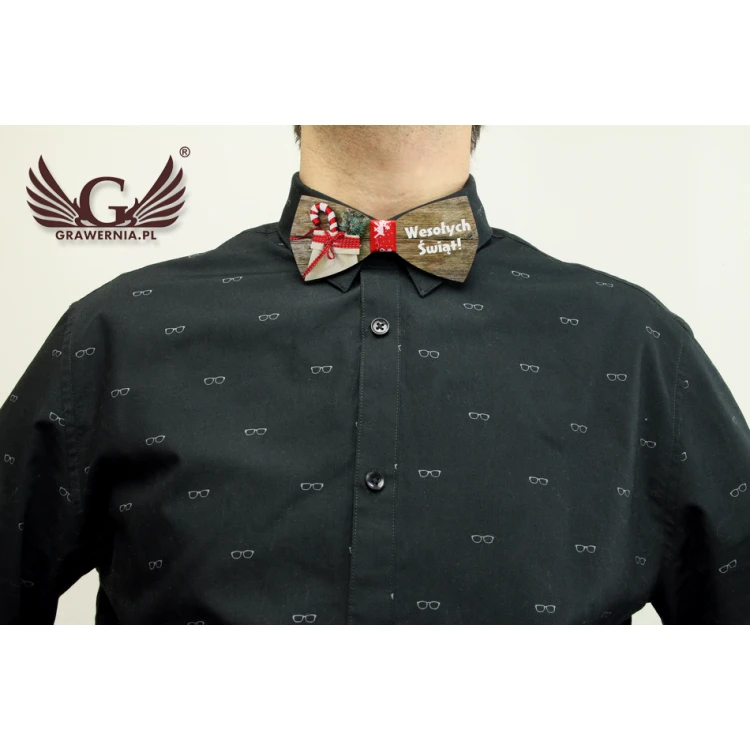 Wooden Bow Tie with Any Graphic - Colorful UV Print - MDR005