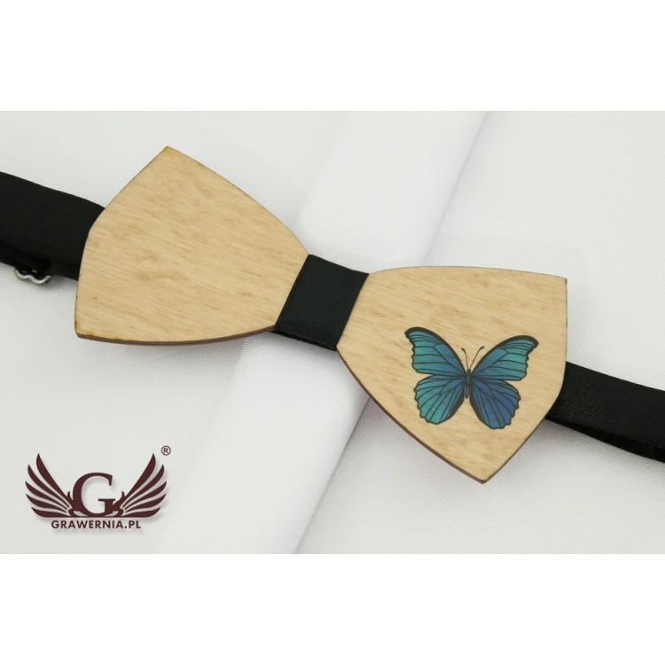 Wooden Bow Tie with Any Graphic - Colorful UV Print - MDR009